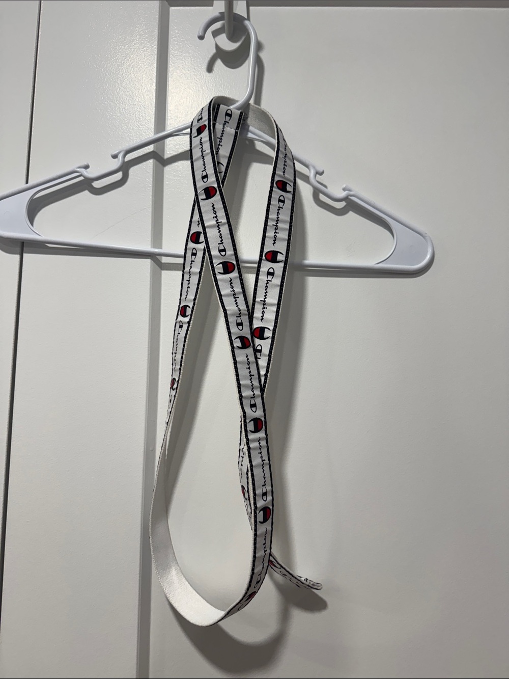 Champion White Logo Web Belt with Red & Black Accents